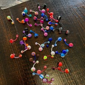 Plastic Belly Button Rings - Assortment of Colors